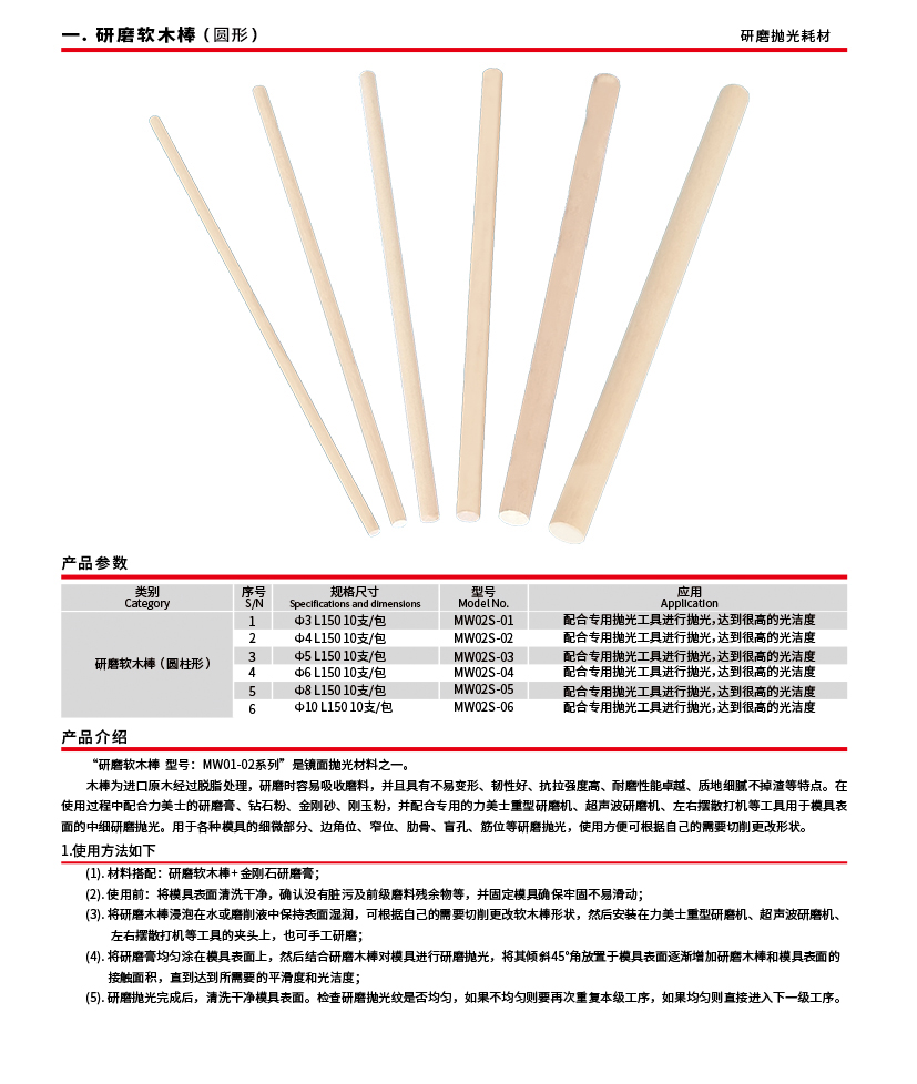 研磨软木棒（圆形）